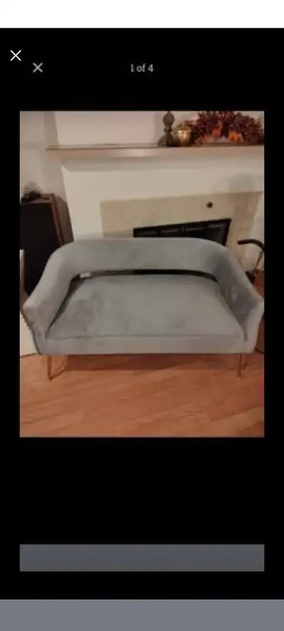 velvet love seat grey brand new , View more