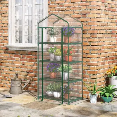28" x 20" x 63" Portable Greenhouse with 4 Tier Shelves Outdoor , View more