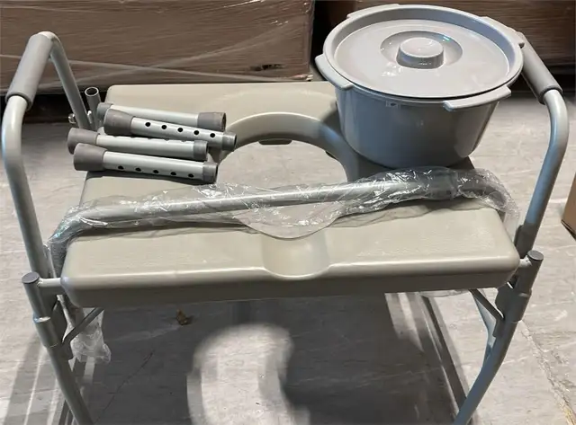 Heavy-Duty Drop-Arm Steel Commode63347536424579121