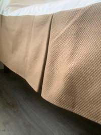 Double Box-Pleated Bedskirt Dark Tan/Beige