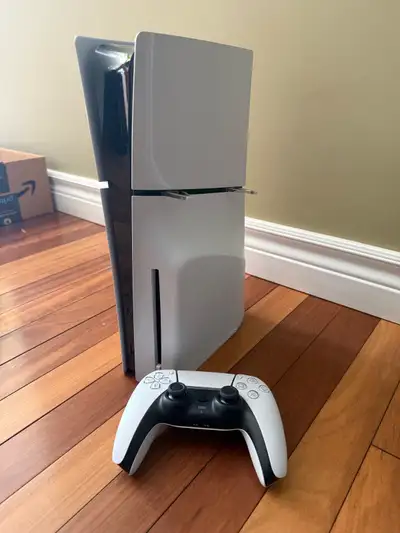 ps5 Slim with disc drive and controller, View more