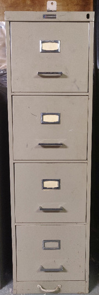 Minimalistic Biege 4 Drawer Metal Filing Cabinet