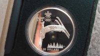 1988 CALGARY OLYMPIC "FREE-STYLE SKIING" $20 COIN
