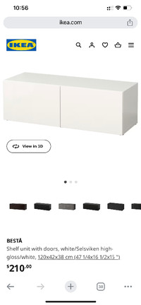 Ikea Besta tv unit with selsviken high gloss doors