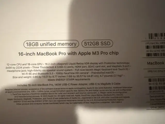 MacBook Pro 16” M3 – 18GB RAM – Near New (10 Battery Cycles) in Laptops in Edmonton - Image 3