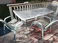 patio table + 3 chairs