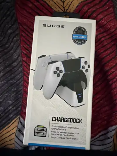 You get a Surge Chargedock for PlayStation 5. Charges two PS5 DualSense controllers at the same time...