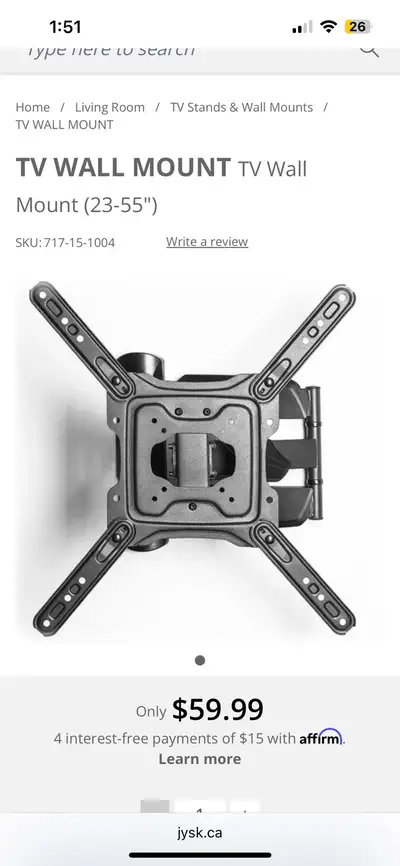 TV wall mount 23” - 55”, View more