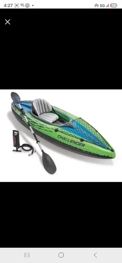 BRAND NEW - in box - INTEX 68305EP Challenger K1 Inflatable Kayak (with pump, paddle & bag)