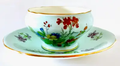 Antiquité 1930 Ens. bol-soucoupe porcelaine Aynsley Angleterre, View more