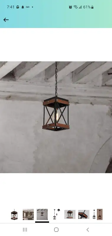 Rustic Farmhouse Pendant Light, Wood & Metal Cage. Vintage Style in Indoor Lighting & Fans in City of Toronto - Image 6