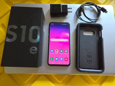 Unlocked Samsung S10e Cell Phone with Otterbox Defender Case, View more