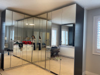 Ikea pax closets with mirrored doors 