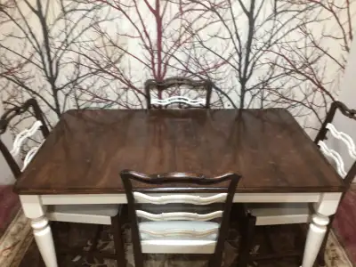 Refinished Table & 4 Chairs, View more