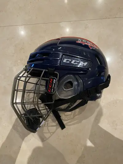 Navy blue CCM 910 Hockey Helmet   Cage, View more