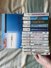 Blue 3DS XL with Luma and Games Lot