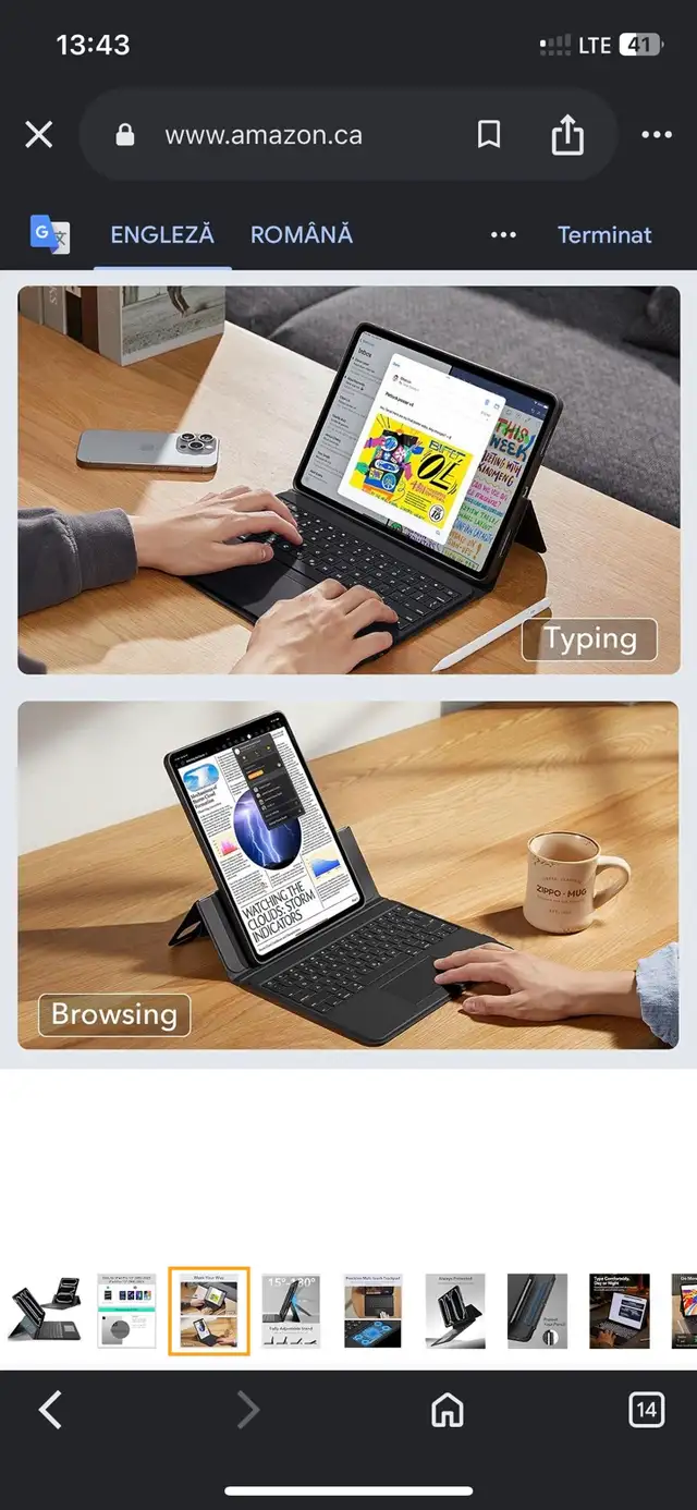 ESR Ascend Keyboard Case for iPad Pro 13" - Black in iPad & Tablet Accessories in City of Toronto - Image 3