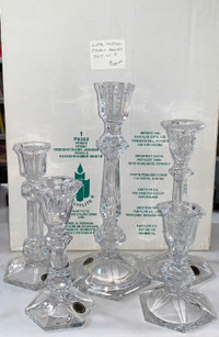 Partylite Lead Crystal Candleholders - Set of 5 (new)