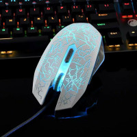 NEW USB Wired RGB Backlit Mouse 6 Buttons Adjustable DPI White