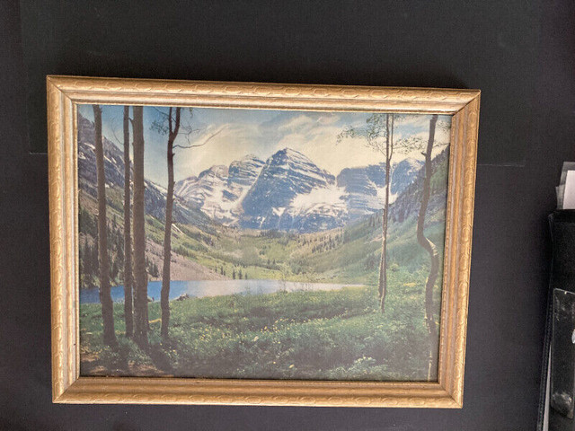 Old Vintage Landscape Picture of Mountains in Arts & Collectibles in Edmonton