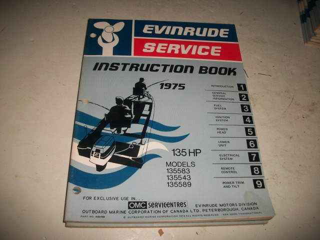 1975 Evinrude Shop Service Manuals. Clean! in Boat Parts, Trailers & Accessories in Belleville - Image 2