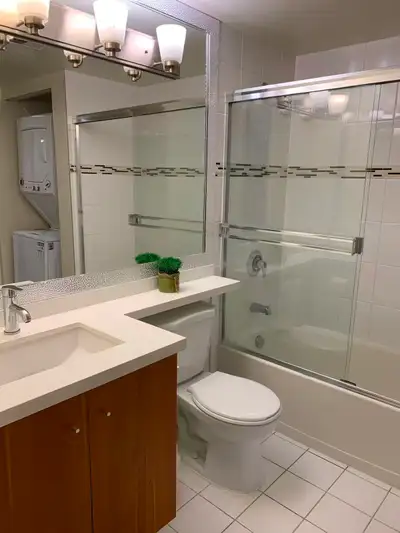 Condo (one bedroom with den) in Downtown, near Waterfront sky train station. Gym, swimming pool, loc...