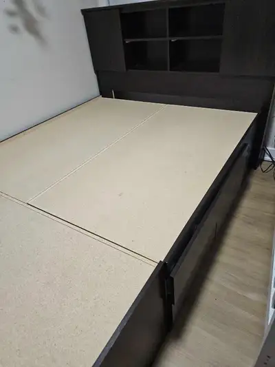 Queen Size 12-Drawer Storage Bed Frame + Headboard Storage, View more