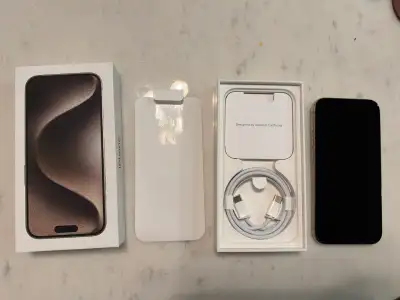 iPhone 15 Pro 256GB Natural Titanium + 2 Cases (Excellent Condit, View more