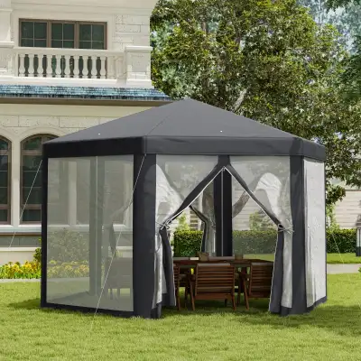 13' Hexagon Party Tent Patio Gazebo Outdoor Activity Event Canop, View more