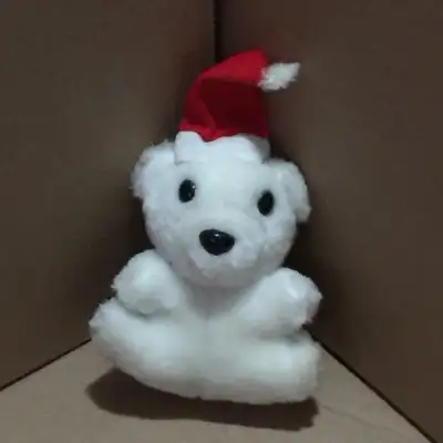 Mini White Stuffed Teddy Bear With Santa Hat 5.5 Inch Tall, View more