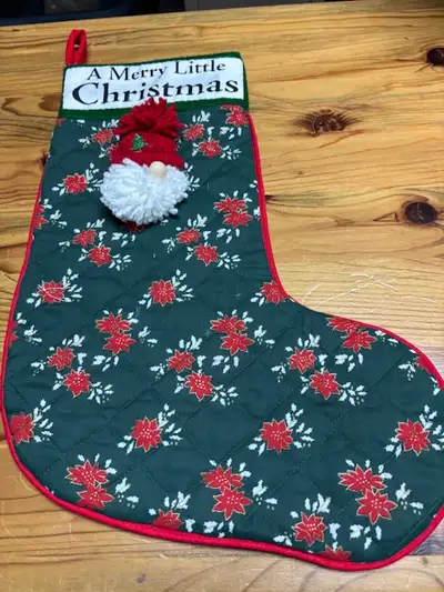 Green Christmas stocking, View more