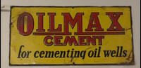 Rare 1930s Oilmax cement sign
