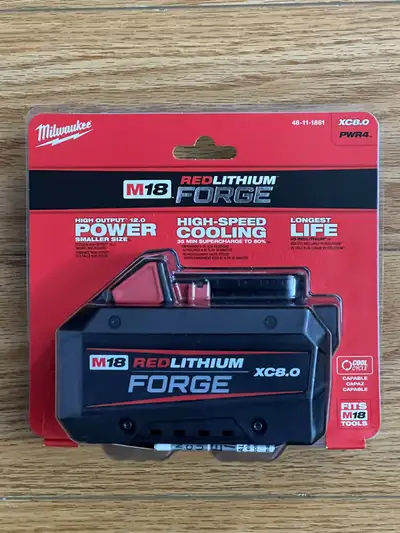 Milwaukee M18 Lithium-Ion (XC) 8.0 Ah Redlithium FORGE Battery, View more