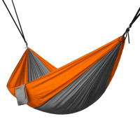 Portable 2-Person Hammock Swing Bed - Grey & Orange