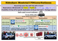 Covoiturage Montréal Ottawa Québec Toronto Etc...
