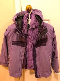 Girls Purple Columbia 2-in-1 Winter Jacket size 7/8