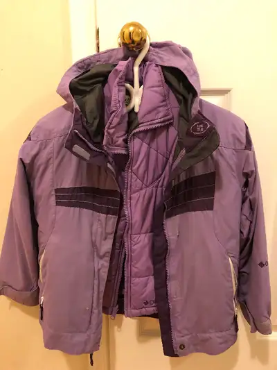 Girls Purple Columbia 2-in-1 Winter Jacket size 7/8, View more