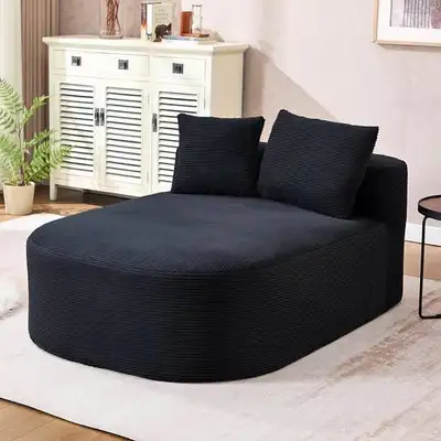 Divan-lit surdimensionné en velours côtelé – Noir (Aucun assembl, View more