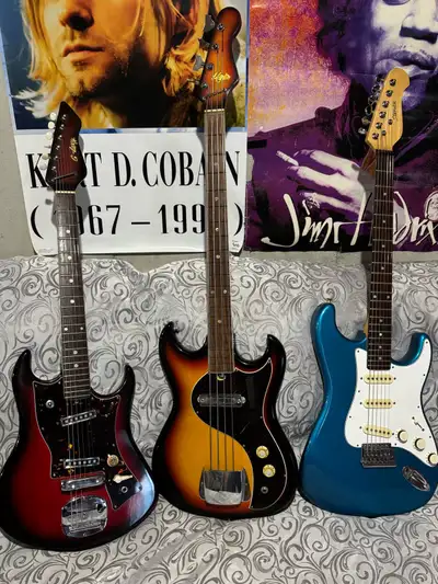 3 Vintage Guitars all working condition read ad in full! Yes all 3 for $825!!! Left to right; > Gala...