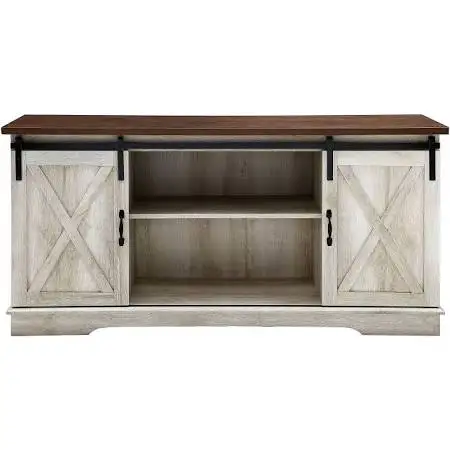 Walker Edison 58" Sliding Barn Door TV Stand (White Oak)62864743653506121