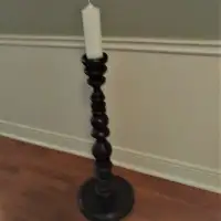 Hand-Turned Walnut Floor Candle Stand