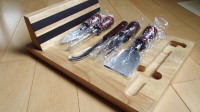 Charcuterie & Cheese Board and 5 Piece Stainless Steel Knifes
