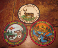 Vintage 2001, 2004, 2016 Hunting Ontario Big Game Hunter Patches