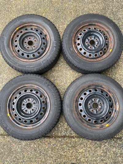 Four 16" Steel Rims, Bolt Pattern is 5X114.3 (5X4.5), Center Bore is 60.1MM. Used on van that has an...