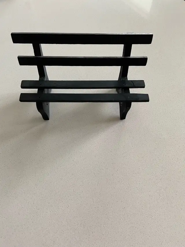 Miniature Wood Park Bench - Black in Home Décor & Accents in Calgary - Image 3