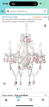 White and pink chandelier 