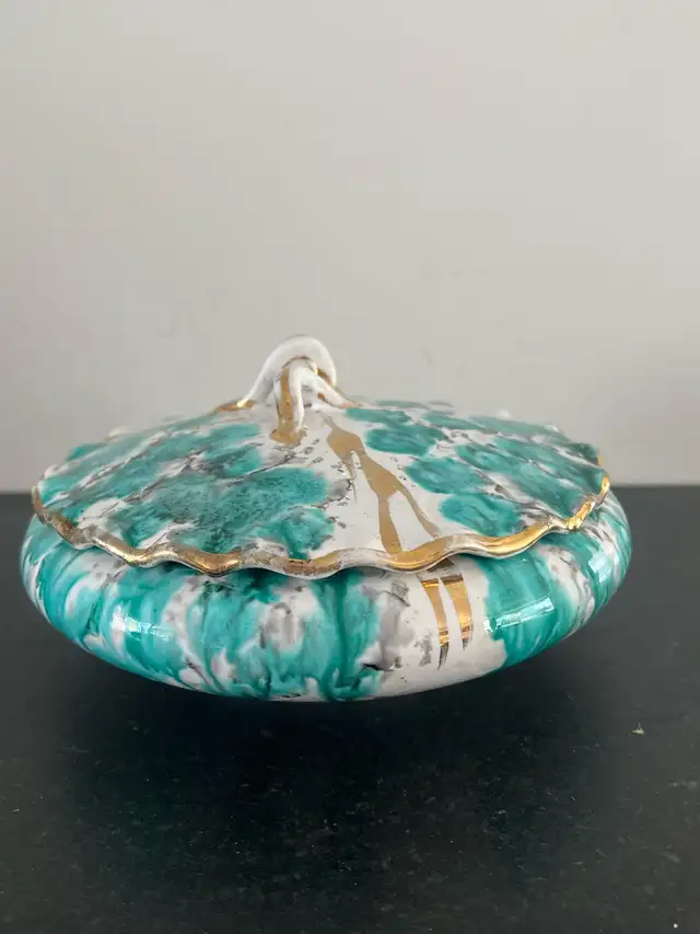 MCM Italian ceramic covered Dish Marbled Glam 50s dans Art et objets de collection dans Région de Mississauga/Peel - Image 10