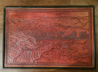 1980 Tooled Leather "Hoodoos" Wall Art