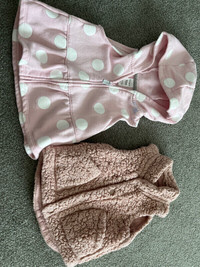 Baby girl pink vests - size 12M