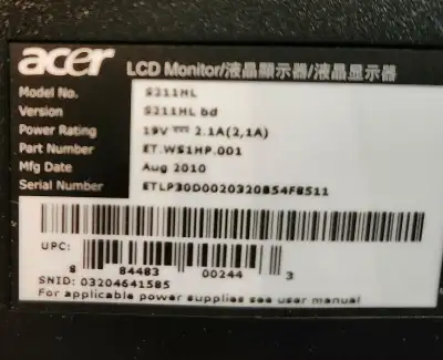 Condition is actually excellent and in perfect working condition. 21" diag. VGA and DVI inputs only....